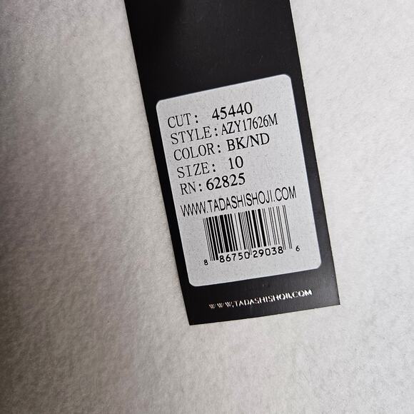 Tadashi Shoji Ada Dress Womens 10 Embroidered Lace Velvet Party Event Ruffle NEW - Picture 14 of 16